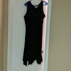 Michael Kors Black Slinky Hankerchief Hem Dress